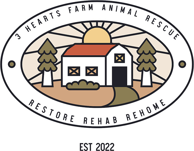 3Hearts Farm Animal Rescue logo