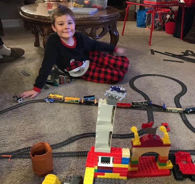 Alexander and his Lego trainset